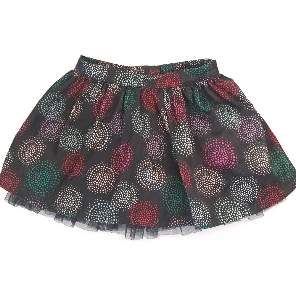 Cherokee Toddler‎ Skirt 4T Black Chiffon Circles 10"L Geometric Artsy Party - Picture 5 of 11